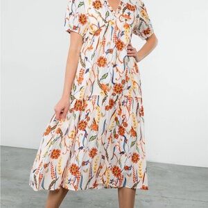 THML Floral Print Midi Dress
